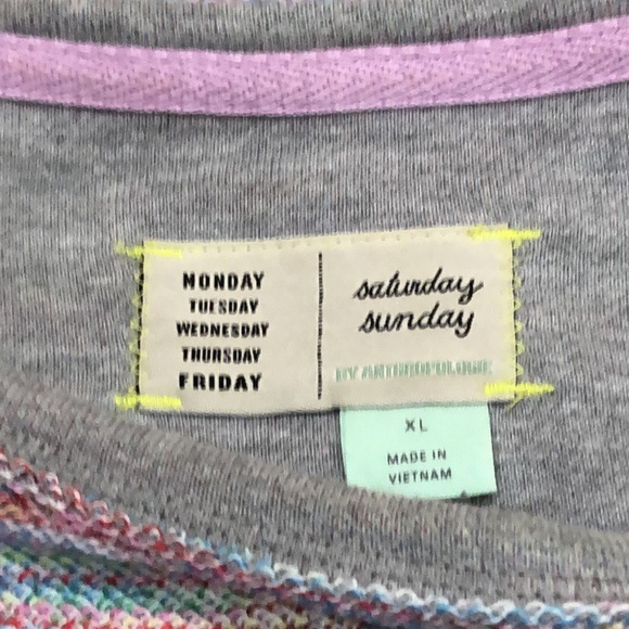 Anthropologie Saturday Sunday Top Size XL Multicolored Rainbow Knit Pullover - Picture 6 of 10